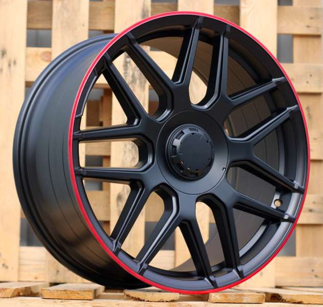 <font face='Tahoma'>vieglmetāla diski</font> JIL Wheels B5318(IN7040)BlackMatt+RedLip(BMRL)MER(P2)